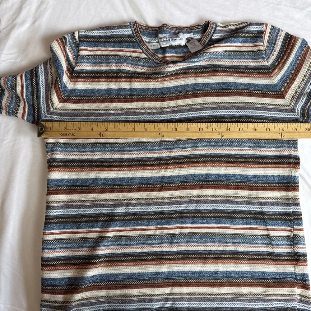 VTG Grandmacore Sweater Women‎ M Multicolor Stripe Knit Pullover Top Crewneck